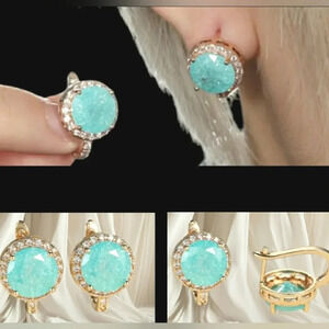 Vintage Inspired Victorian Chic Minimalist Crystal Rinestone Round Earrings